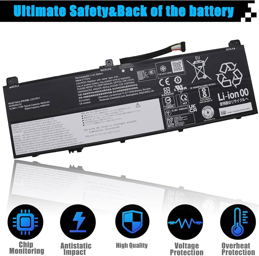 Amazon.com: L22C4PA1 SB11K38965 Laptop Battery Replacement for